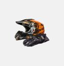 Шлем защитный + перчатки (набор)  оранжевый XL